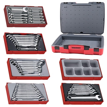 Teng Tools 46 Piece Metric & SAE Regular, Ratcheting & Stubby Wrench Kit TC-6T-26